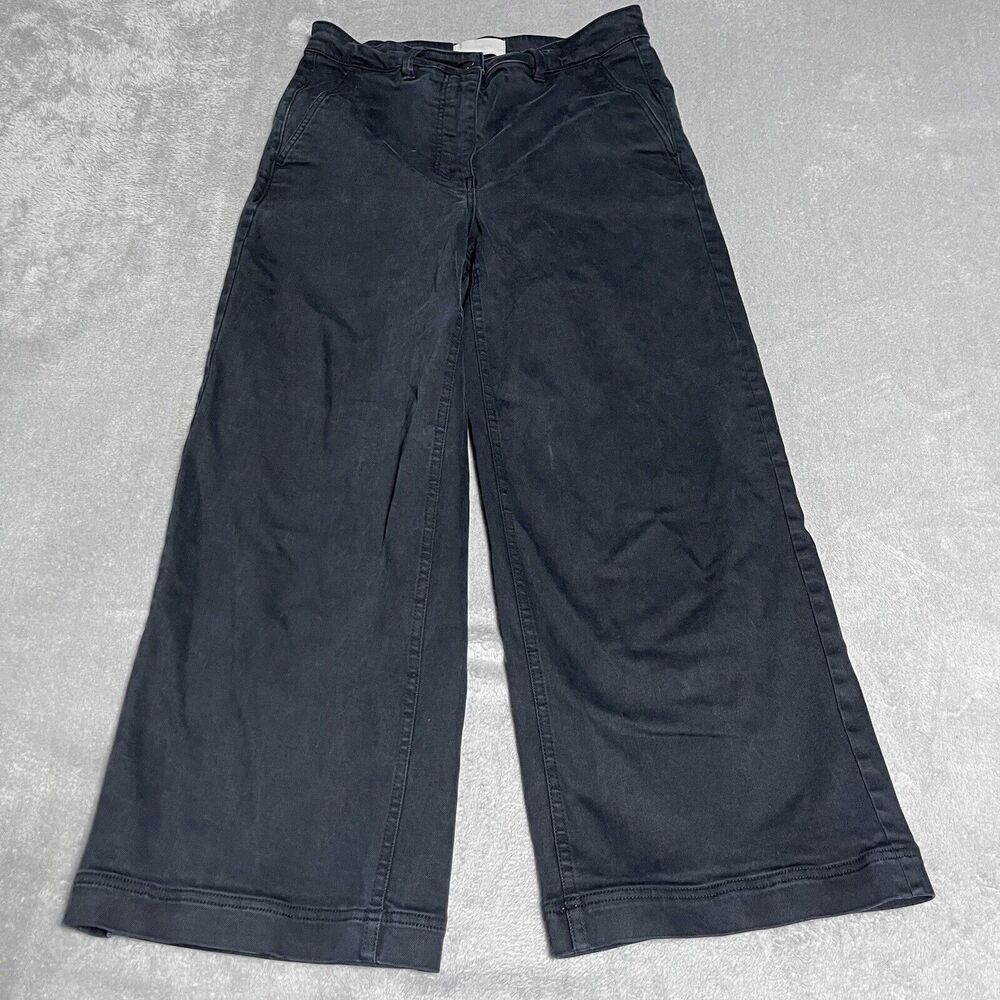 Everlane Pants Womens 8 Wide Leg Chino Black Trousers Baggy Pockets